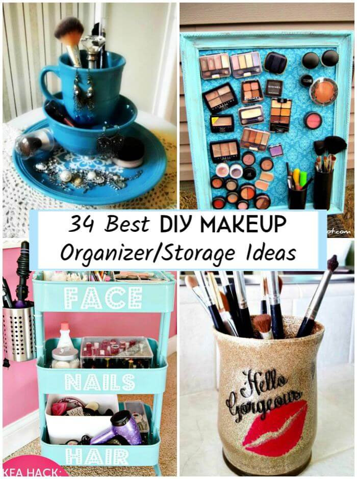 DIY Makeup Organization Ideas
 34 Best DIY Makeup Organizer Storage Ideas ⋆ DIY Crafts