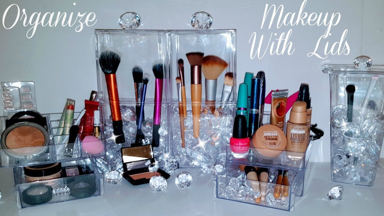 DIY Makeup Organizer Dollar Tree
 DIY Makeup Organizer "BRUSH" Storage LIDS using Dollar