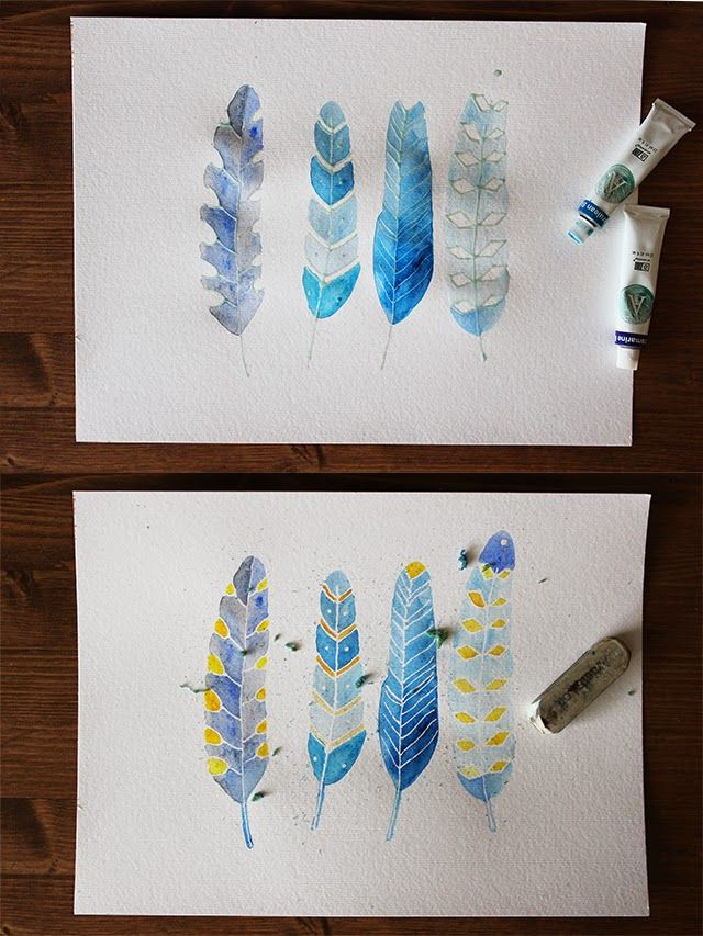 DIY Masking Fluid
 use masking fluid to draw fine white lines on watercolor