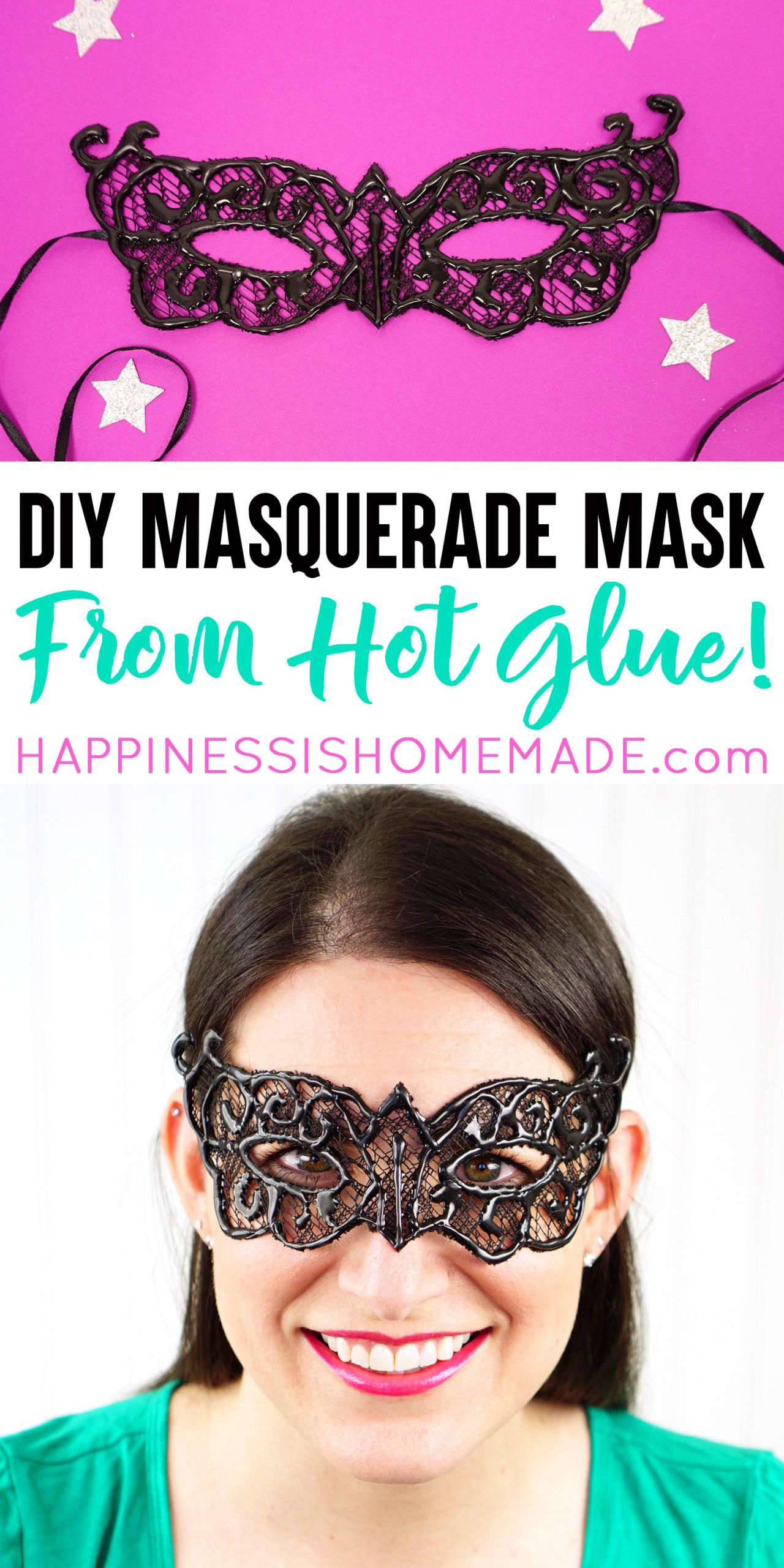 DIY Masquerade Mask
 Easy DIY Lace Masquerade Mask from Hot Glue Happiness is
