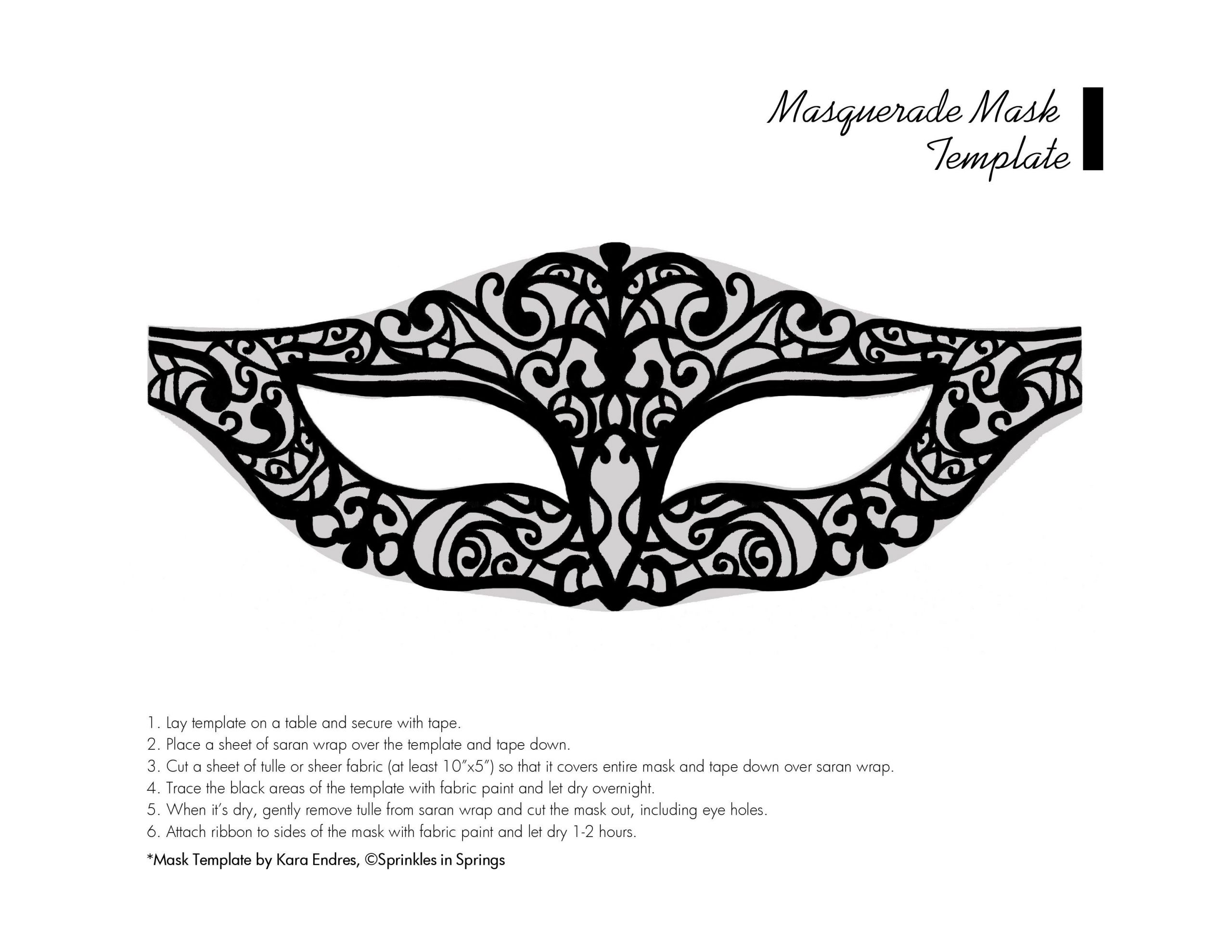 DIY Masquerade Mask Template
 Chic Masquerade – DIY Mask & Template