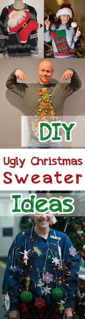 DIY Mens Ugly Christmas Sweaters
 Top 25 ideas about DIY Ugly Sweater Ideas on Pinterest