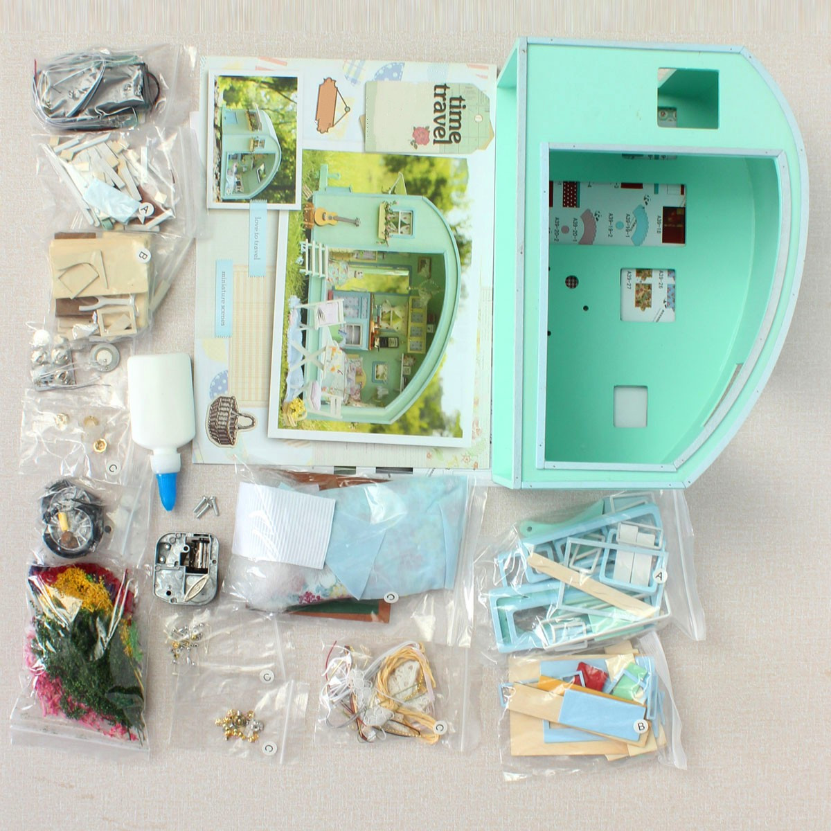 DIY Miniature Dollhouse Kit
 DIY Wooden Dollhouse Miniature Kit Doll house LED Music