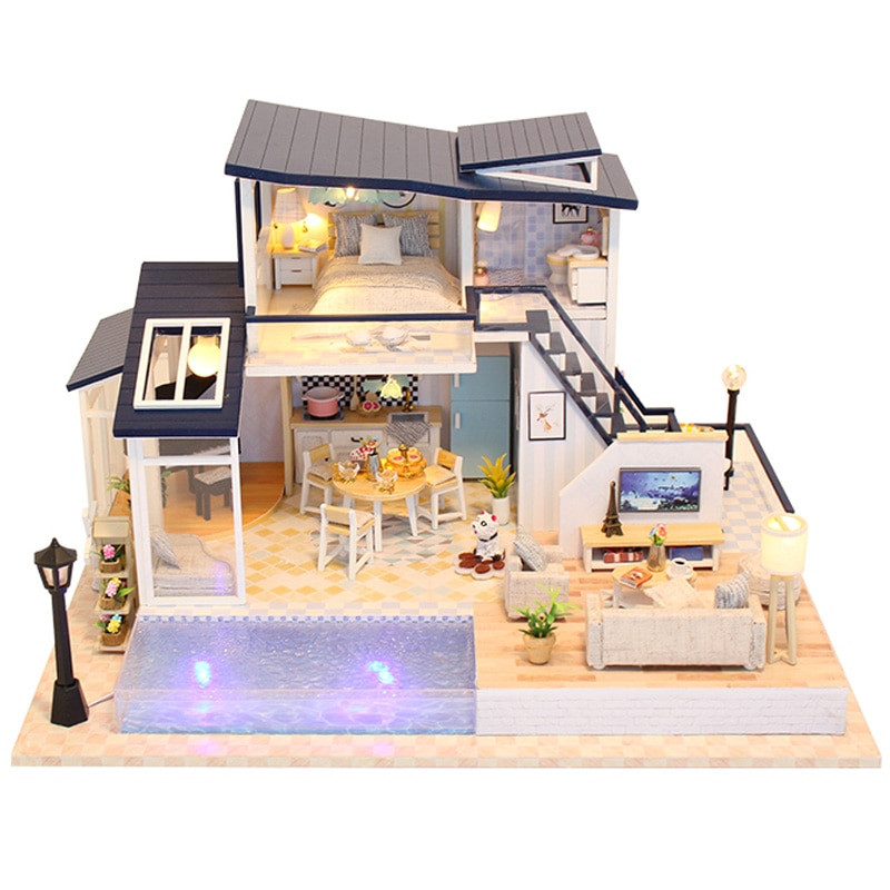 DIY Miniature Dollhouse Kit
 CUTEBEE DIY Doll House Wooden Doll Houses Miniature
