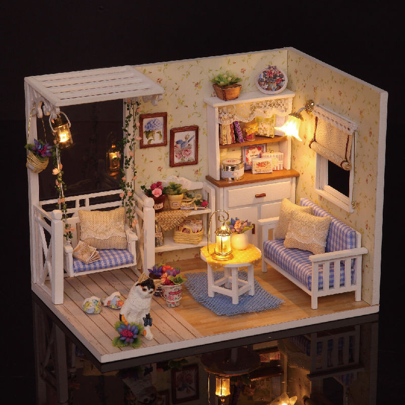 DIY Miniature Dollhouse Kits
 New Dollhouse Miniature DIY Kit With Cover Wood Toy doll