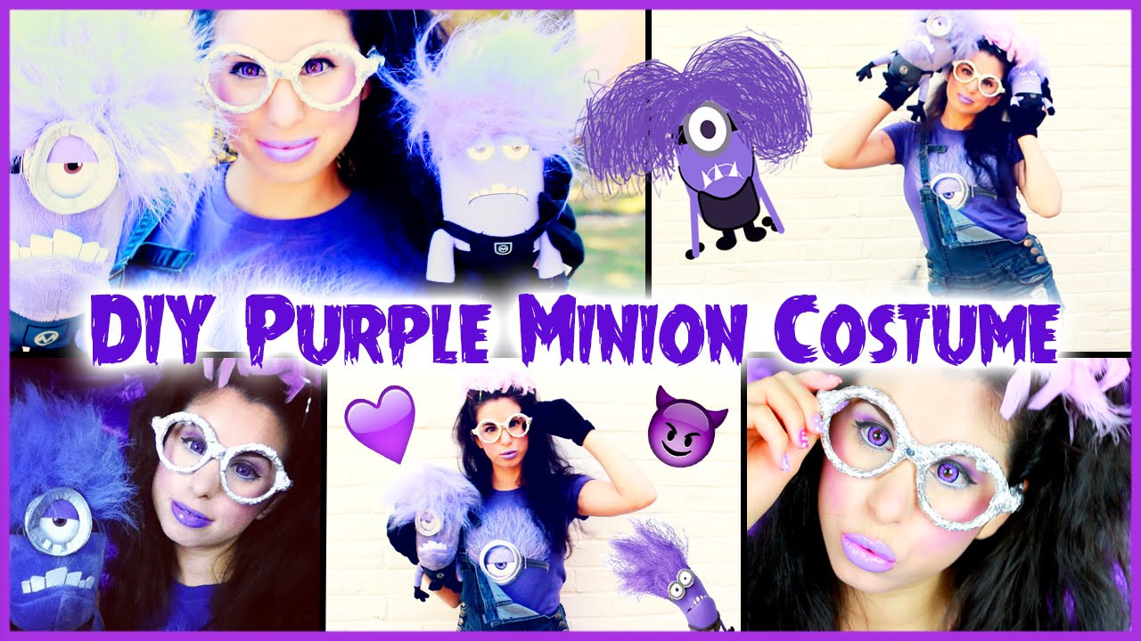 DIY Minion Costume Without Overalls
 DIY Evil Purple Minion Costume Makeup & Hair Halloween