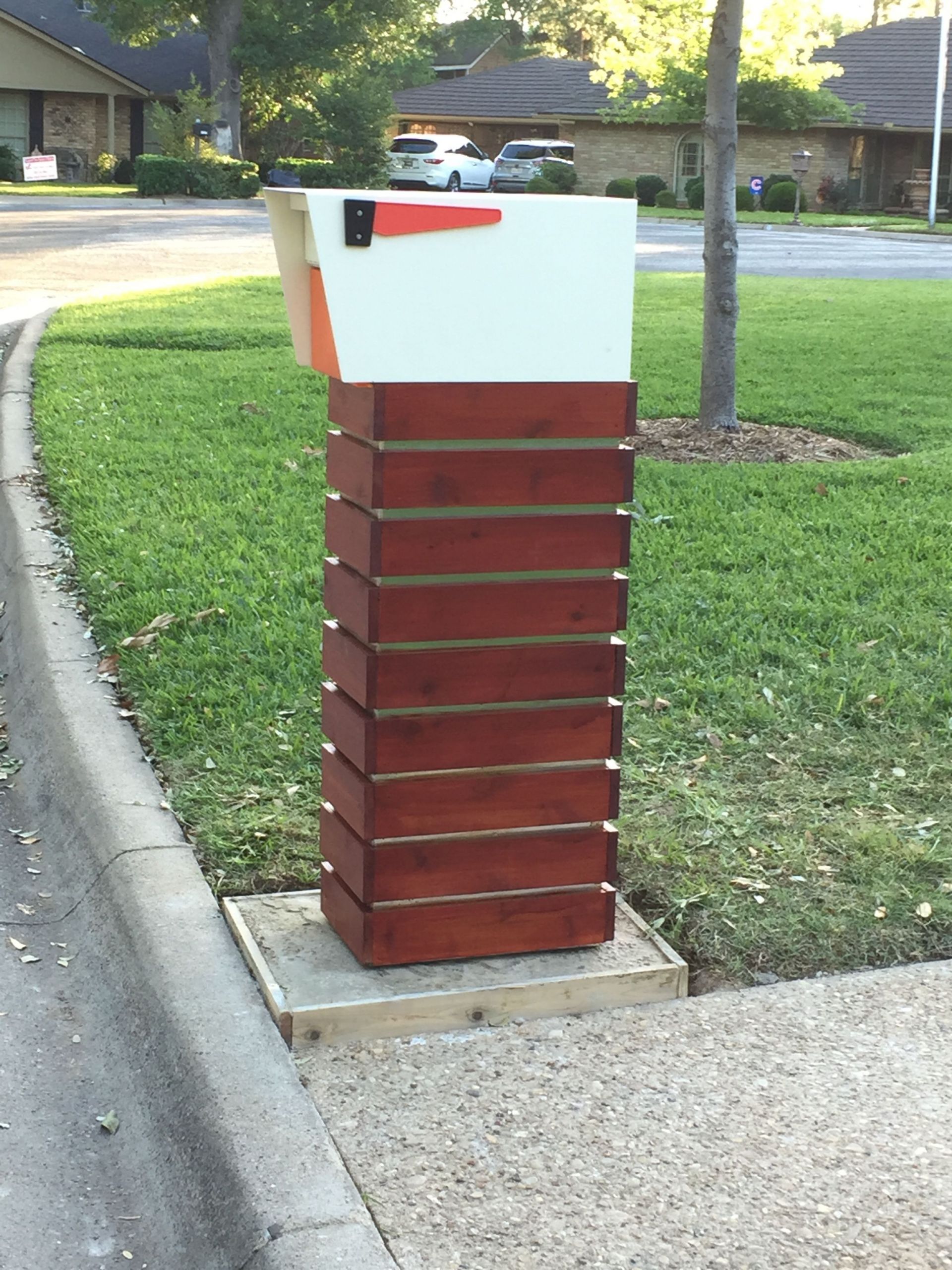 DIY Modern Mailbox
 We could use a similar box black and maybe just wrap the