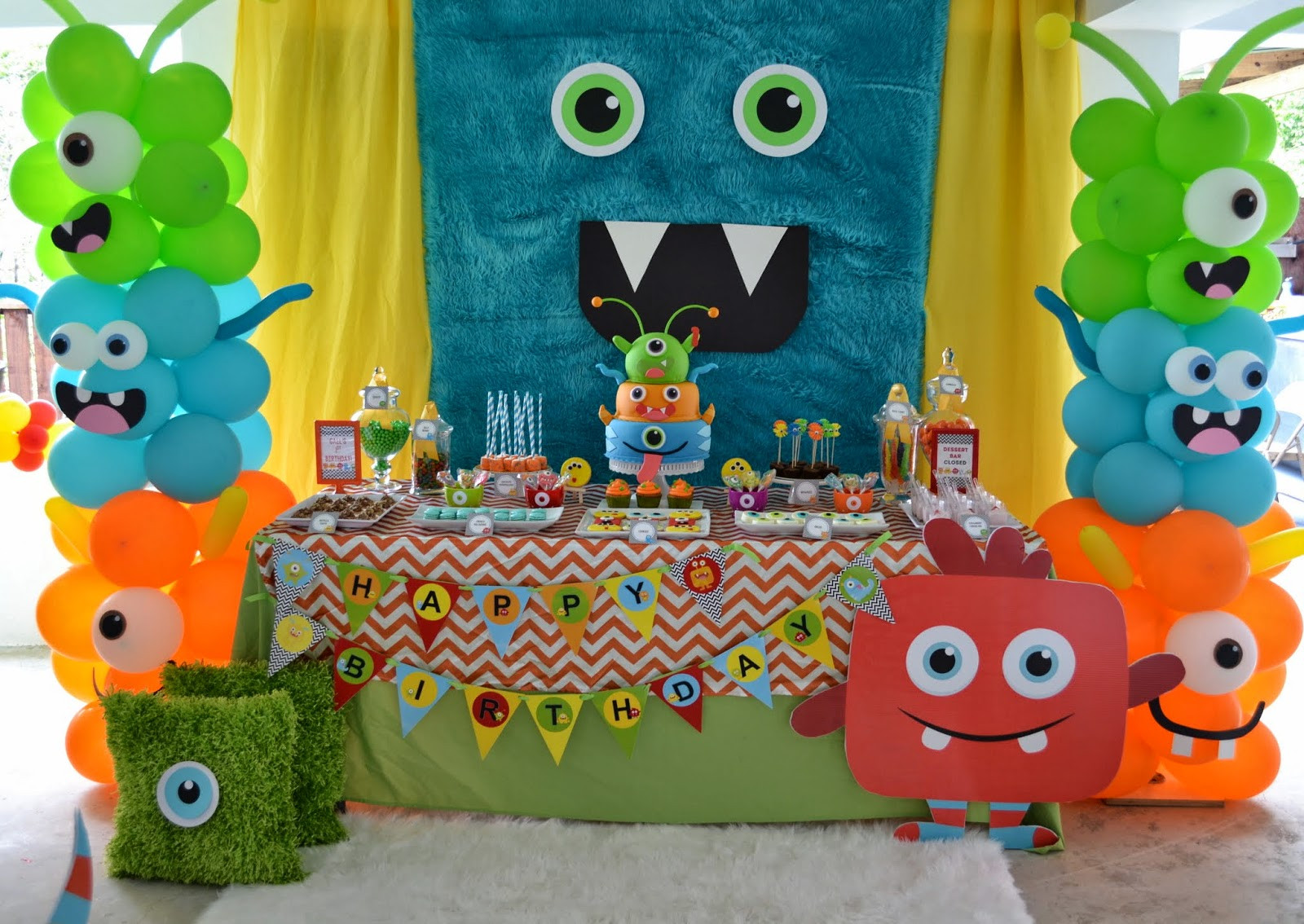 DIY Monster Party Decorations
 Partylicious Events PR Little Monster Birthday Bash