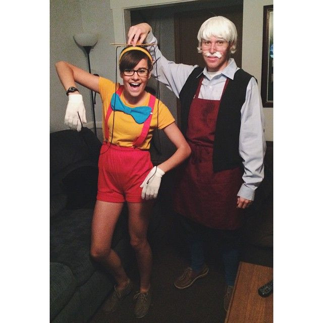 DIY Movie Character Costumes
 DIY Halloween couple costume idea Pinocchio and Geppetto