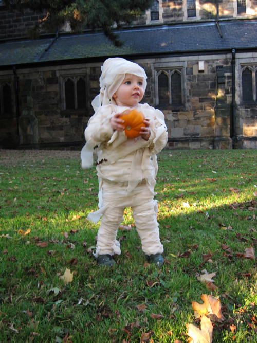 DIY Mummy Costume
 Homemade Halloween Baby & Toddler Mummy costumes