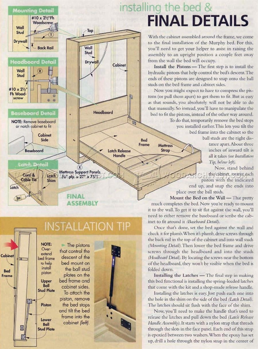 DIY Murphy Bed Plans Free
 Murphy Bed Plans • WoodArchivist