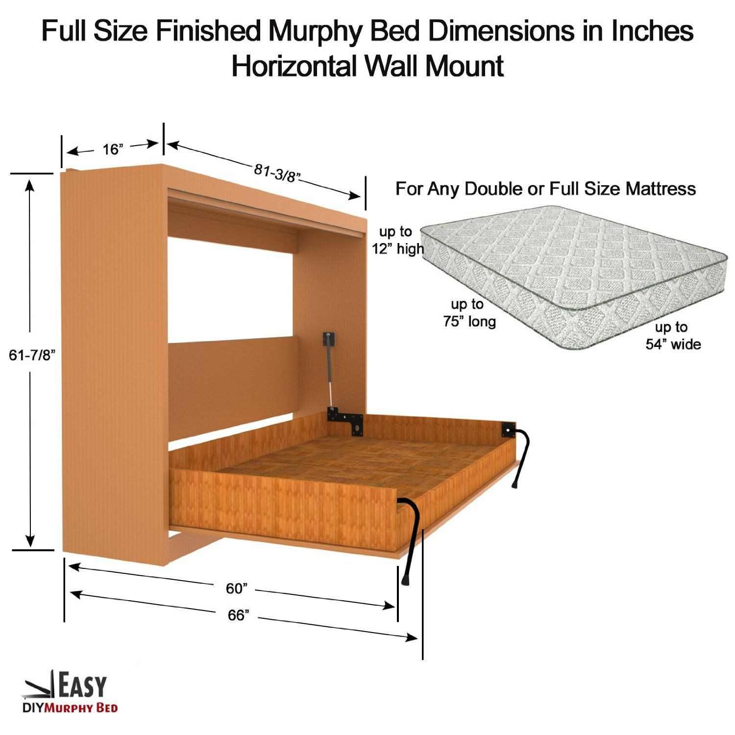DIY Murphy Bed Plans Free
 horizontal full murphy bed Google Search …