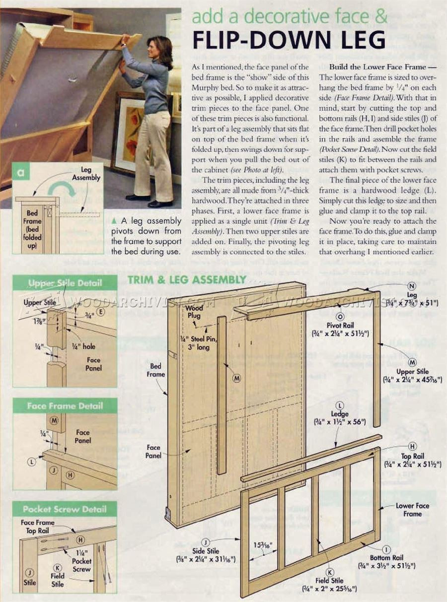 DIY Murphy Bed Plans Free
 Murphy Bed Plans • WoodArchivist