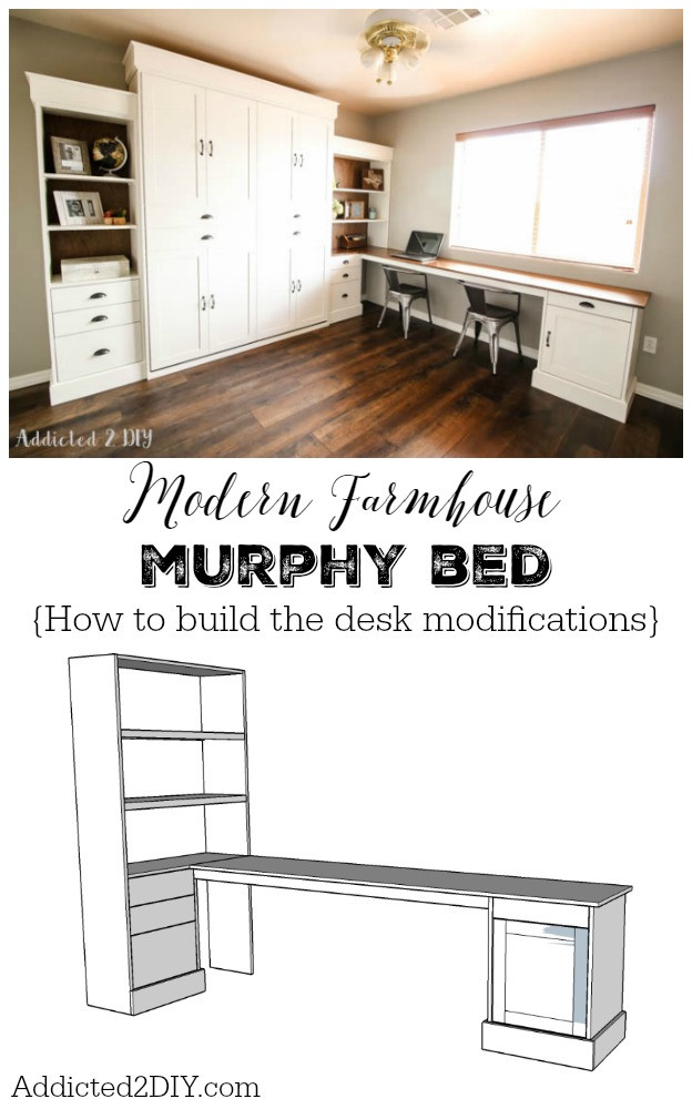 DIY Murphy Bed Plans Free
 DIY Modern Farmhouse Murphy Bed How To Build The Desk