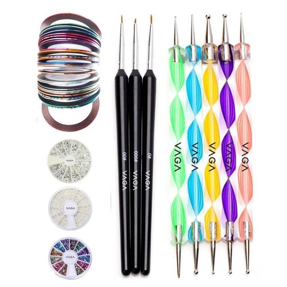 Diy Nail Art Tools
 Nail Art Set DIY Kit Gemstone Rhinestones Dotting Tools