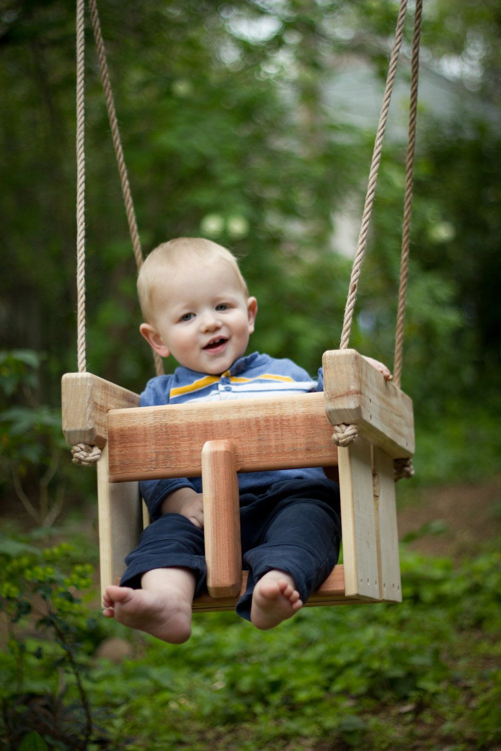 DIY Outdoor Baby Swing
 Baby Swing or Toddler Swing Redwood and Cedar Handmade