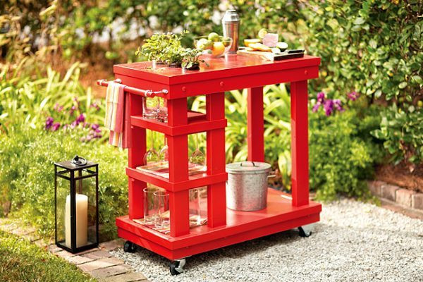 DIY Outdoor Bar Cart
 Cheap ideas for decorating your garden 18 Outdoor garden