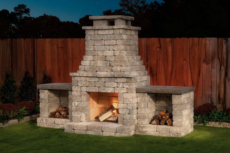DIY Outdoor Brick Fireplace
 DIY Outdoor Fireplace Kit "Fremont" makes hardscaping
