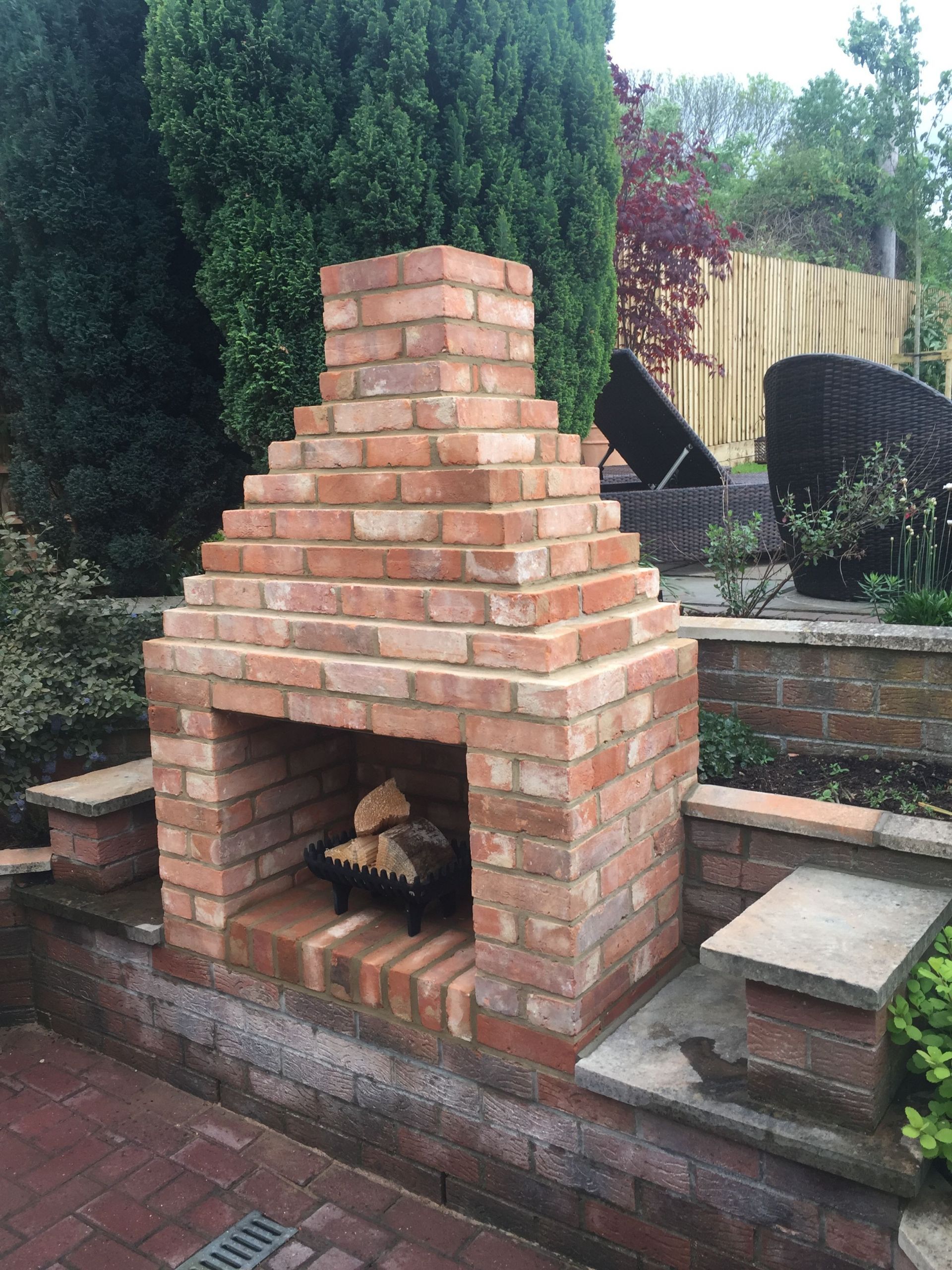 DIY Outdoor Brick Fireplace
 My new fireplace