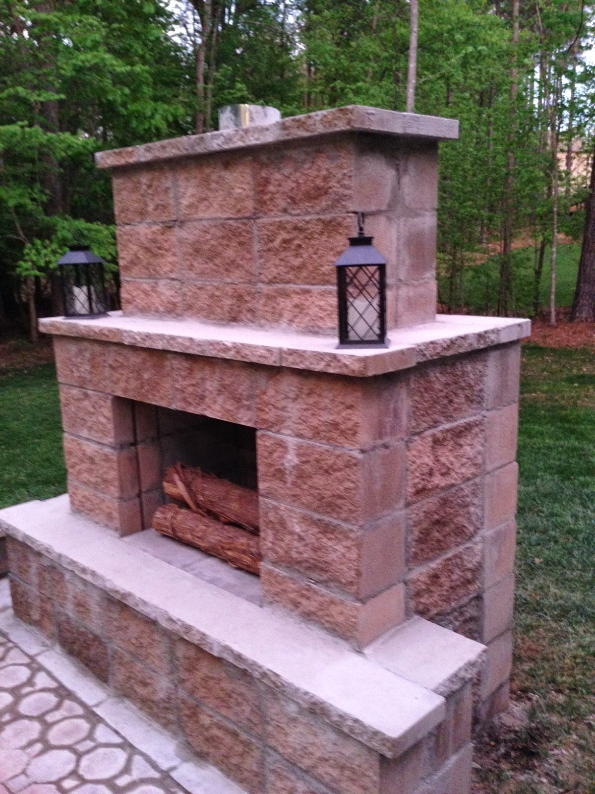 DIY Outdoor Brick Fireplace
 Life in the Barbie Dream House DIY Paver Patio and