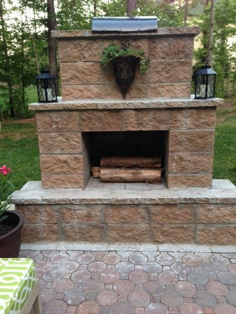 DIY Outdoor Brick Fireplace
 733 best Outdoor fireplace pictures images on Pinterest