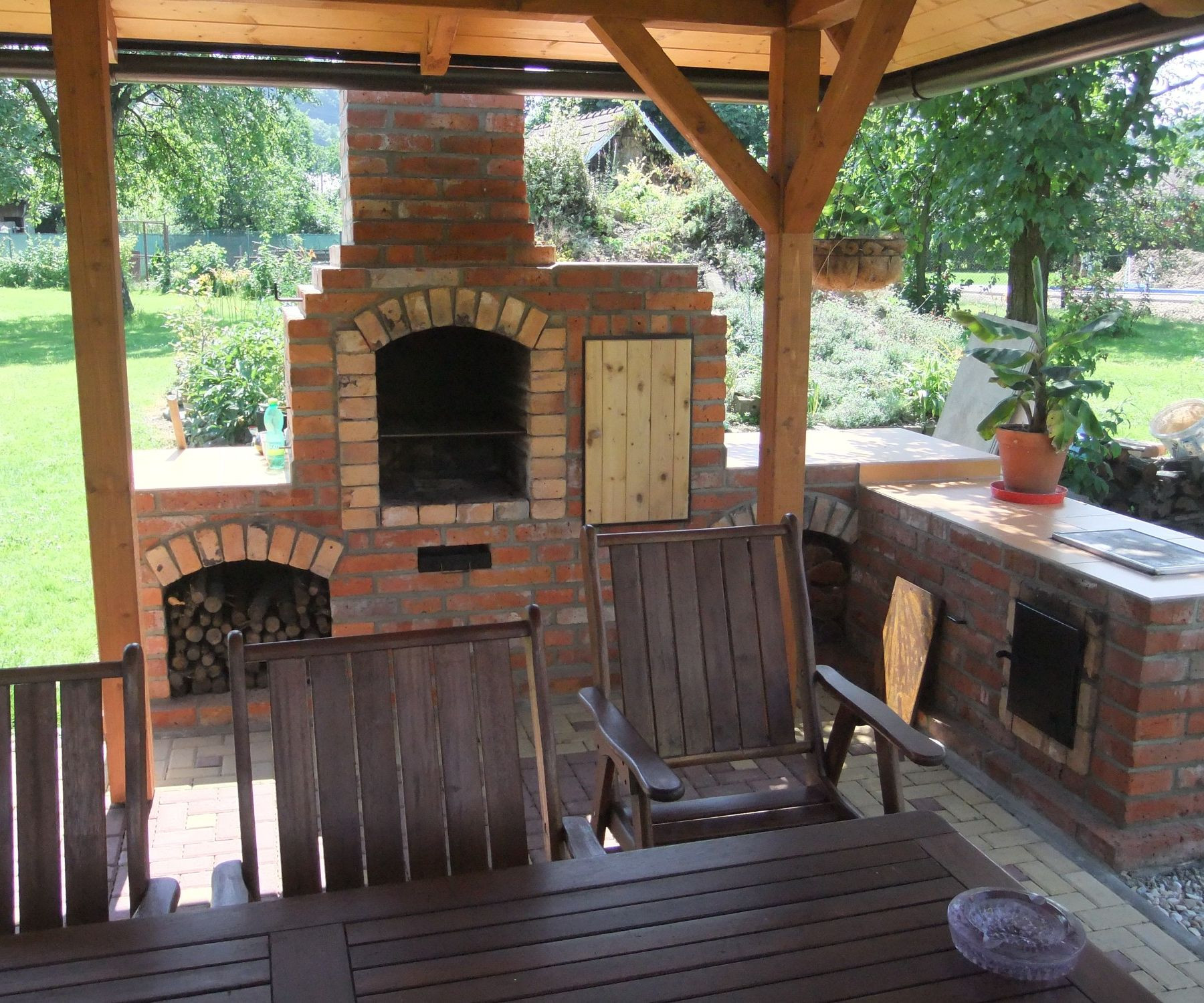 DIY Outdoor Brick Fireplace
 DIY Outdoor Fireplace With BBQ Grill brick