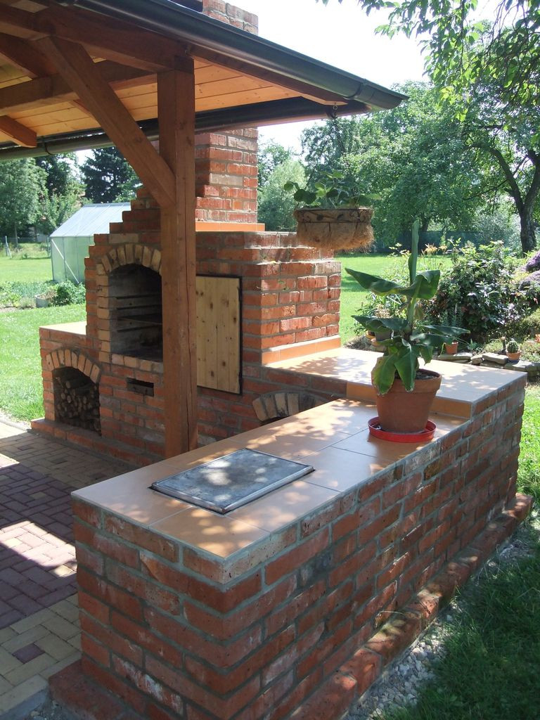 DIY Outdoor Brick Fireplace
 DIY Outdoor Fireplace With BBQ Grill brick
