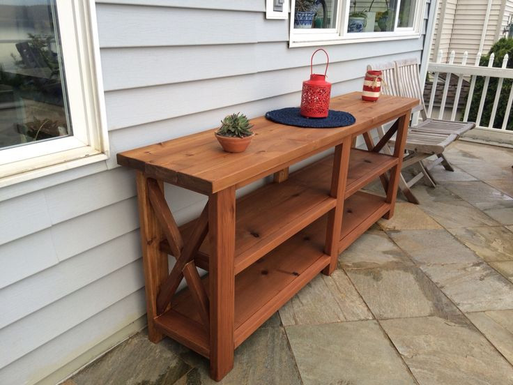 DIY Outdoor Buffet Table
 Outdoor buffet server built from cedar using Ana White s