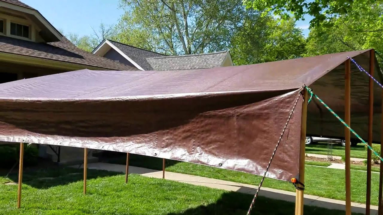 DIY Outdoor Canopy
 DIY Tarp Camping Canopy