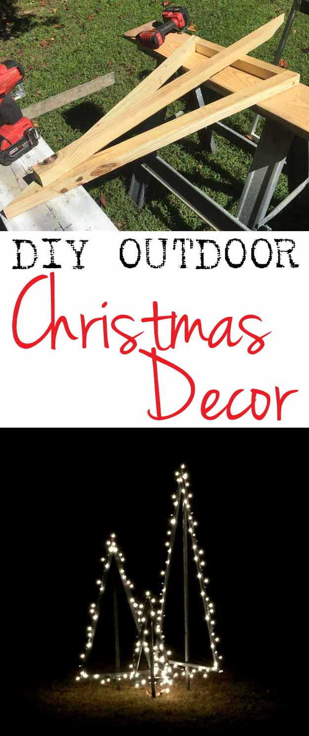 DIY Outdoor Christmas
 DIY Modern Style Lighted Outdoor Christmas Trees