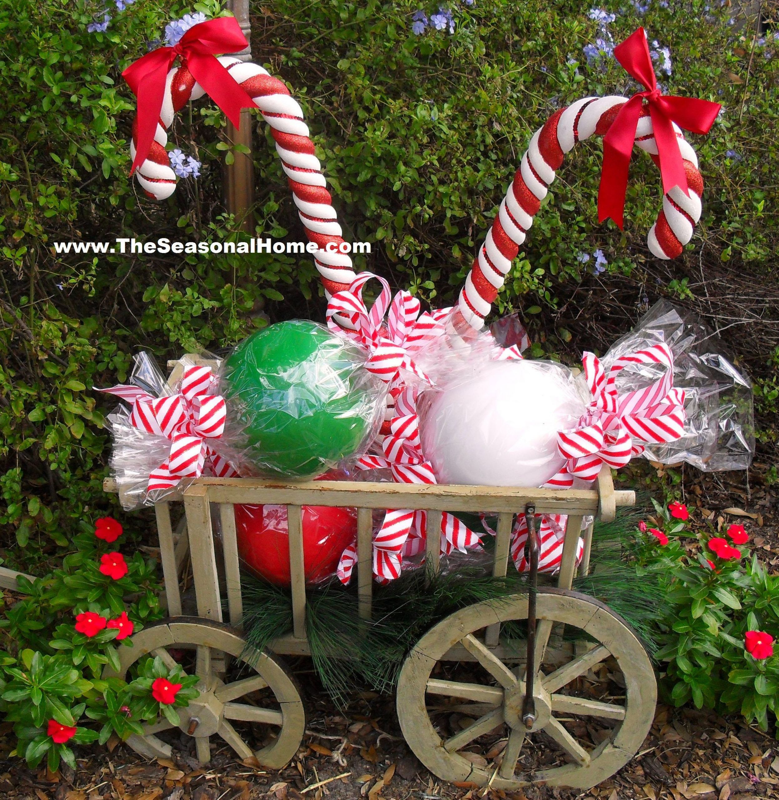 DIY Outdoor Christmas Candy Decorations
 HOW TO DIY Outdoor Candy on The Seasonal Home blog