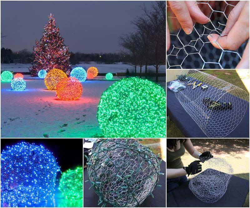 DIY Outdoor Christmas Light Tree
 Creative Ideas DIY Outdoor Christmas Light Balls