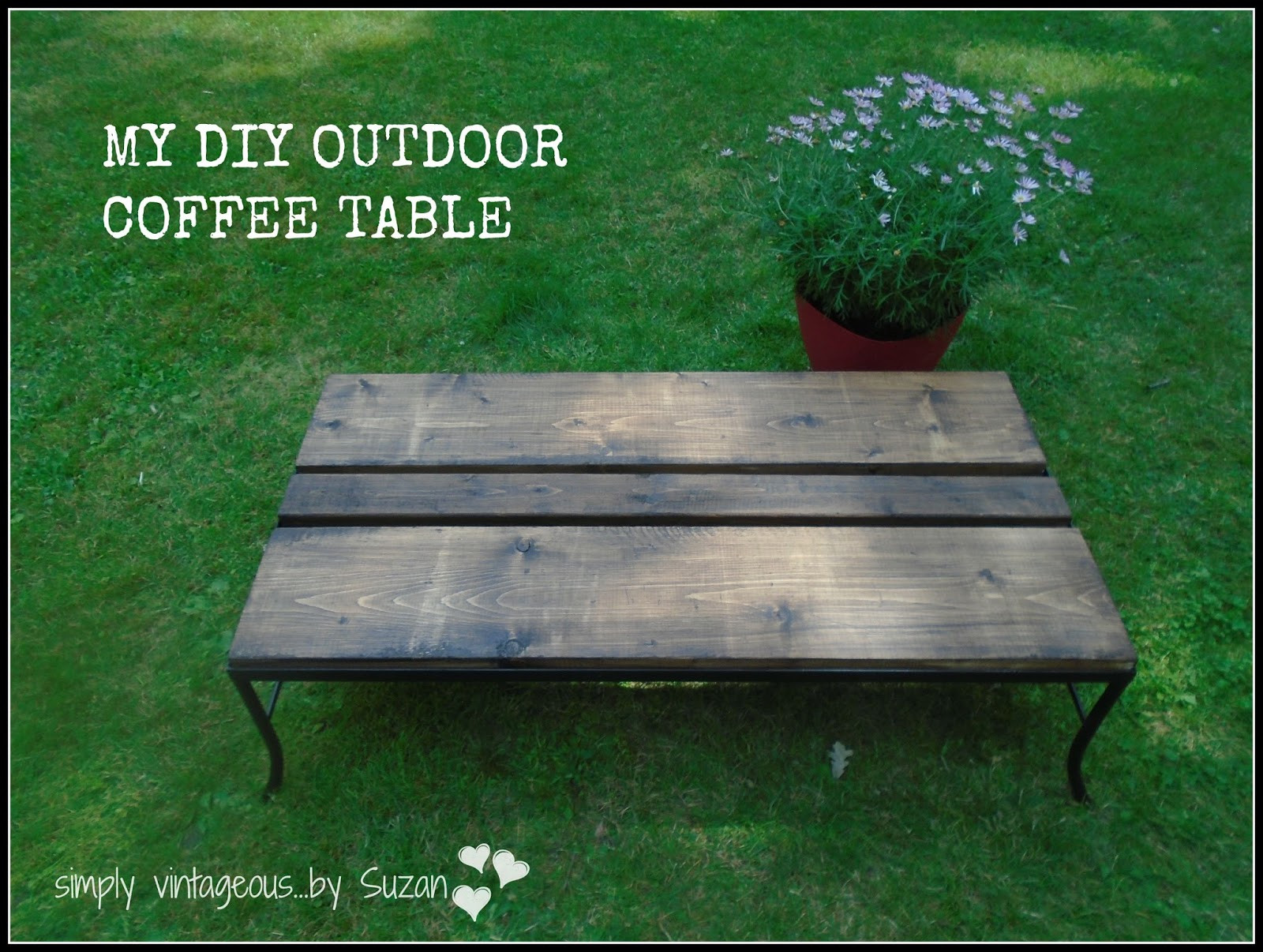 DIY Outdoor Coffee Table
 simply vintageous Suzan DIY OUTDOOR COFFEE TABLE