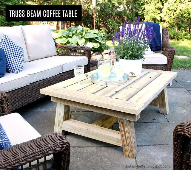 DIY Outdoor Coffee Table
 DIY Truss Beam Coffee Table Free Plans Jaime Costiglio