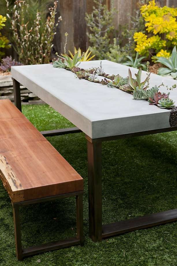DIY Outdoor Concrete Table
 Sunset magazine s Celebration recycled materials SFGate