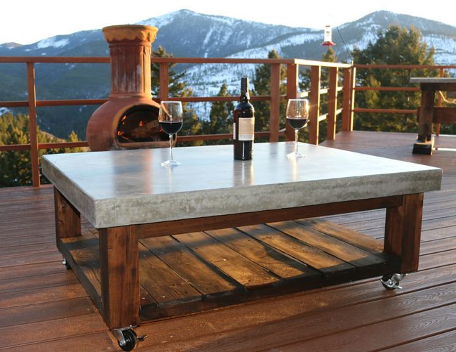 DIY Outdoor Concrete Table
 DIY Outdoor Concrete Top Patio Table