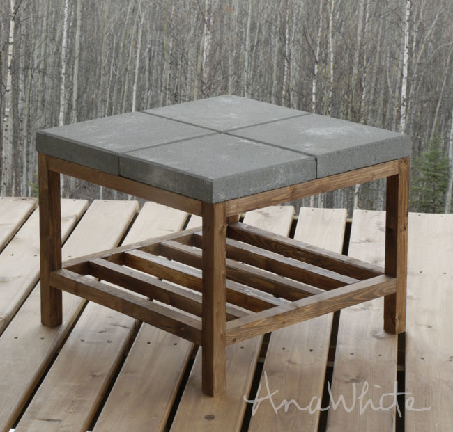 DIY Outdoor Concrete Table
 Ana White