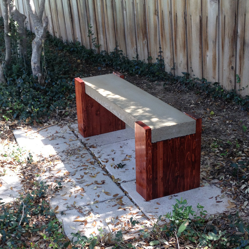 DIY Outdoor Concrete Table
 My first try at concrete a modern concrete and wood bench