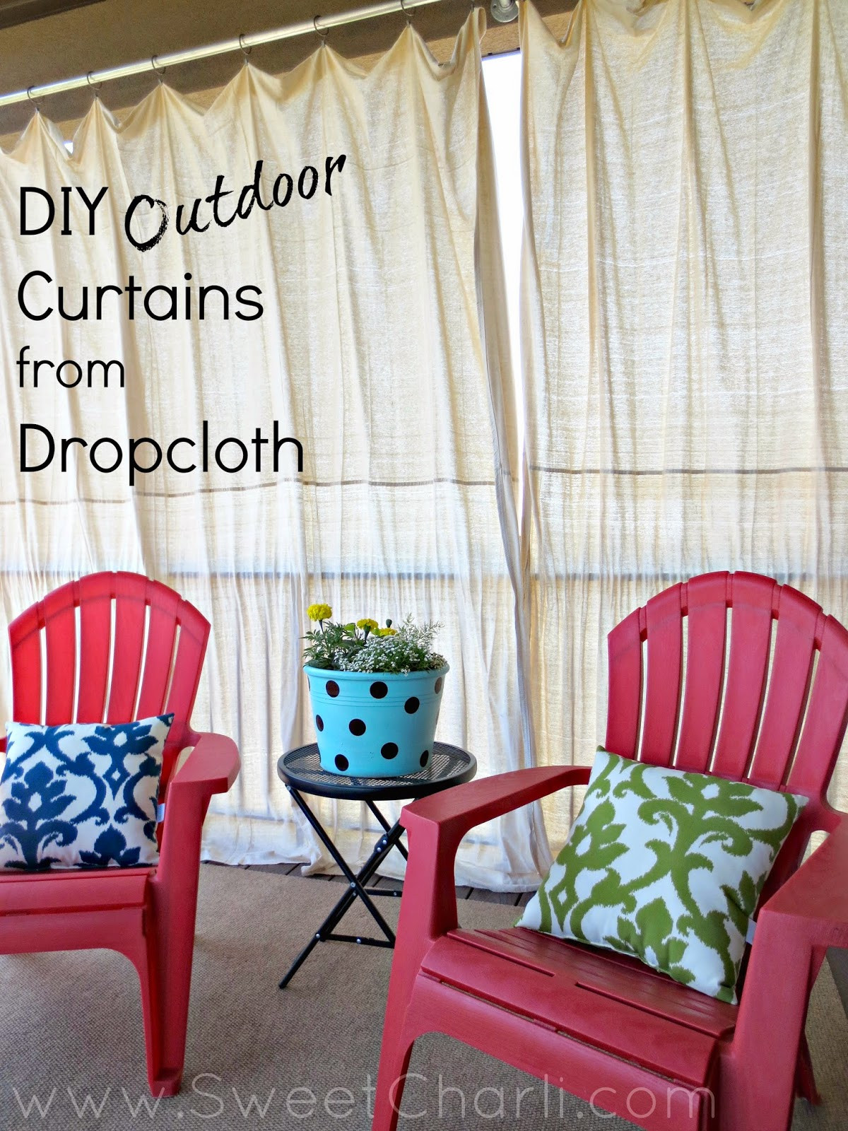 DIY Outdoor Curtains
 DIY Outdoor Curtains from Dropcloth Sweet Charli