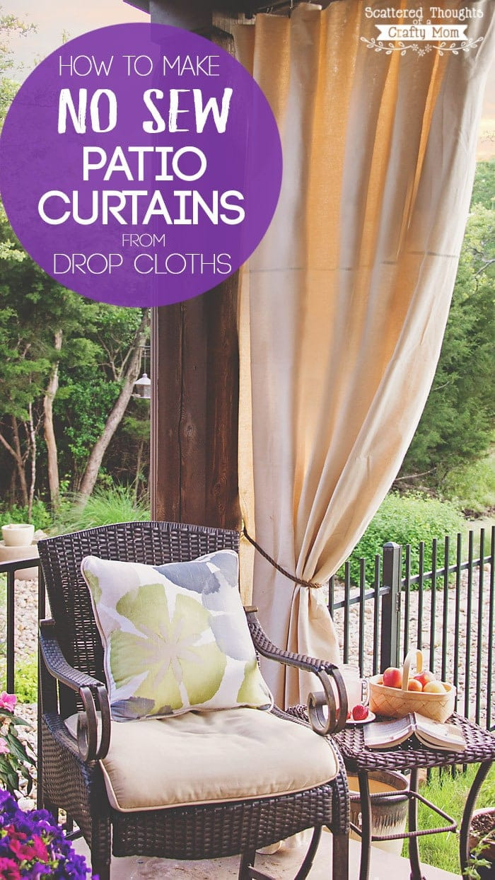 DIY Outdoor Curtains
 DIY Patio Curtains from Drop Cloths with no sewing