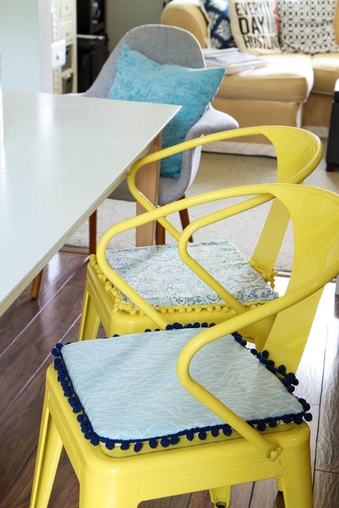 DIY Outdoor Cushions No Sew
 DIY No Sew Reversible Chair Cushions MomAdvice