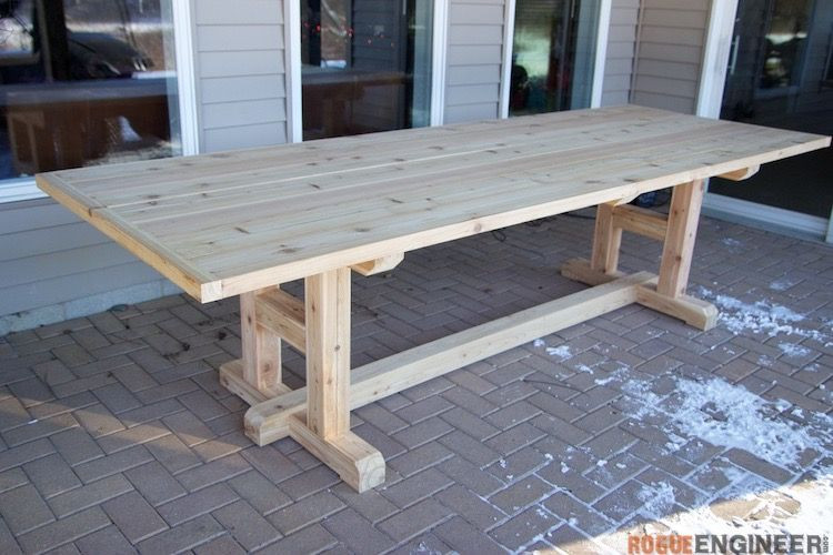 DIY Outdoor Dining Table Plans
 H Leg Dining Table