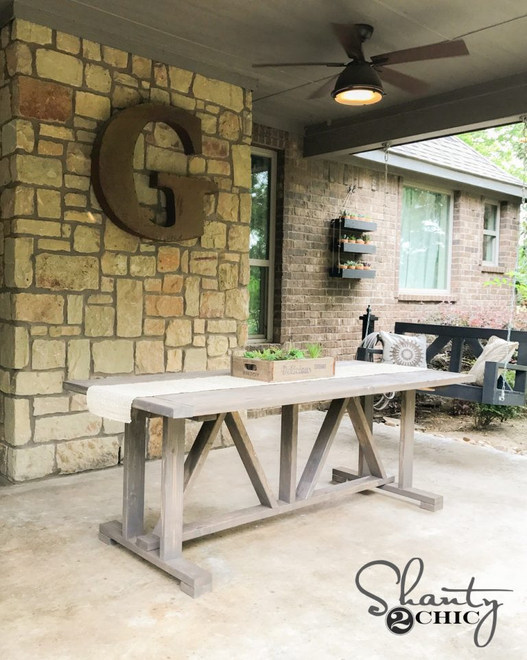 DIY Outdoor Dining Table Plans
 DIY $60 Outdoor Dining Table Shanty 2 Chic