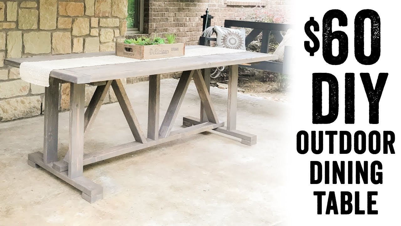 DIY Outdoor Dining Table Plans
 DIY $60 Outdoor Dining Table
