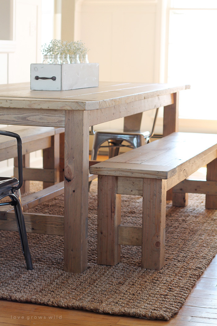 DIY Outdoor Farmhouse Table
 DIY Farmhouse Bench Love Grows Wild