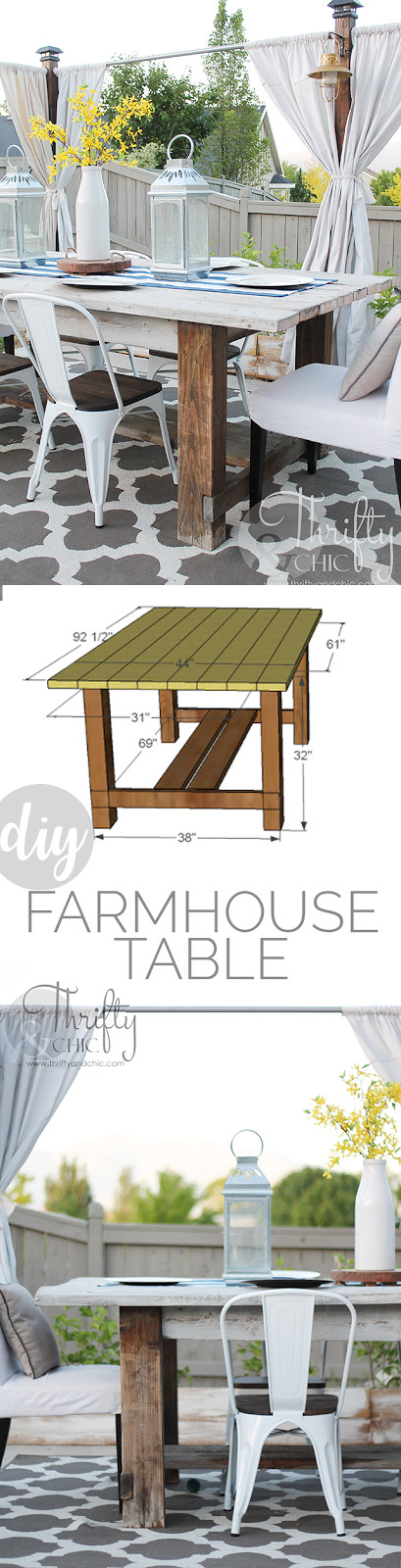 DIY Outdoor Farmhouse Table
 Thrifty and Chic DIY Projects and Home Decor