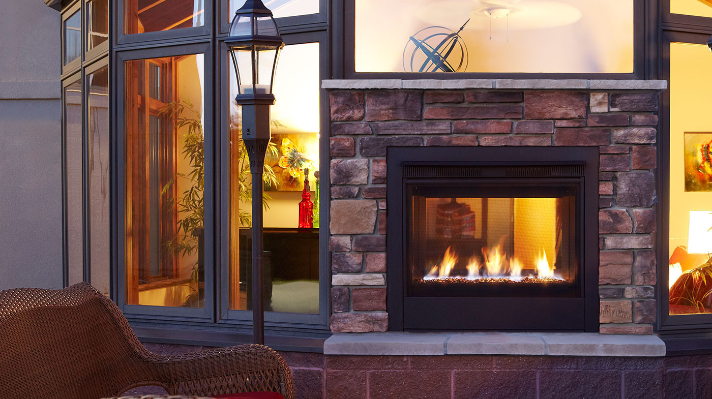 DIY Outdoor Gas Fireplace
 Majestic Twilight II Modern Indoor Outdoor Vent Free Gas