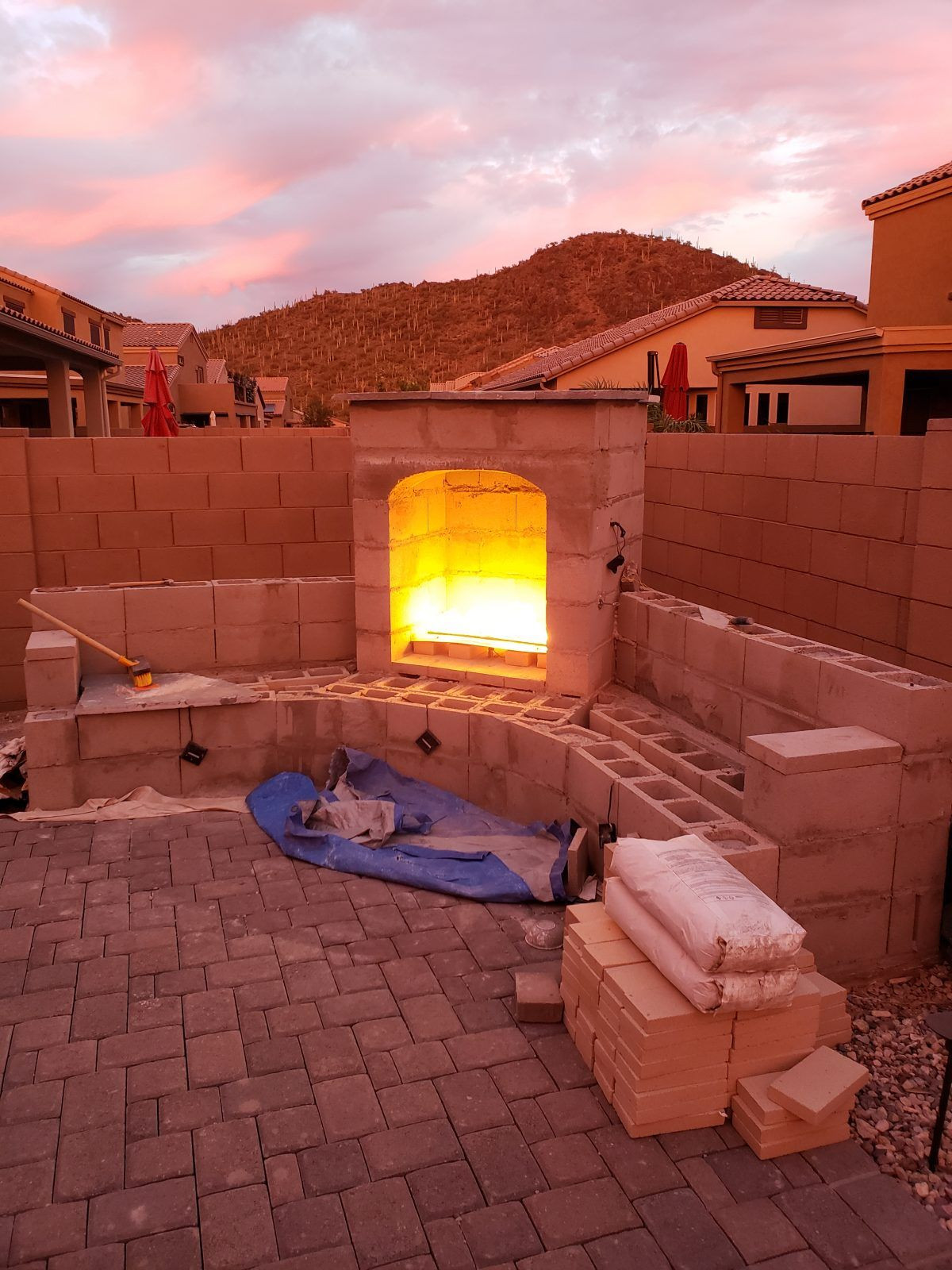 DIY Outdoor Gas Fireplace
 DIY Outdoor Fireplace and Concrete Pads