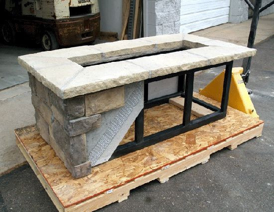 DIY Outdoor Gas Fireplace
 trough fire pit kit