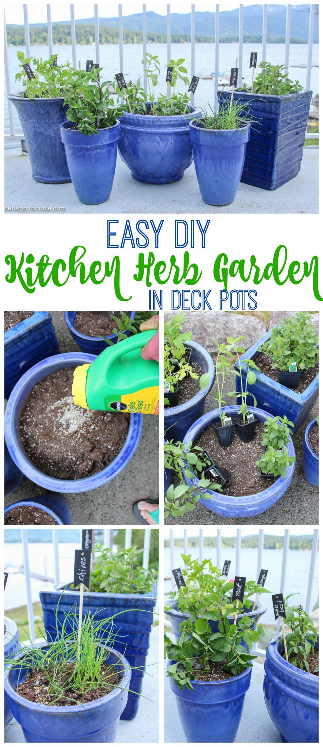 DIY Outdoor Herb Garden
 Easy DIY Kitchen Herb Garden in Deck Pots The Happy Housie